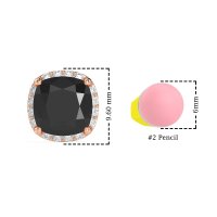 Cushion Prong-Set Halo Studs