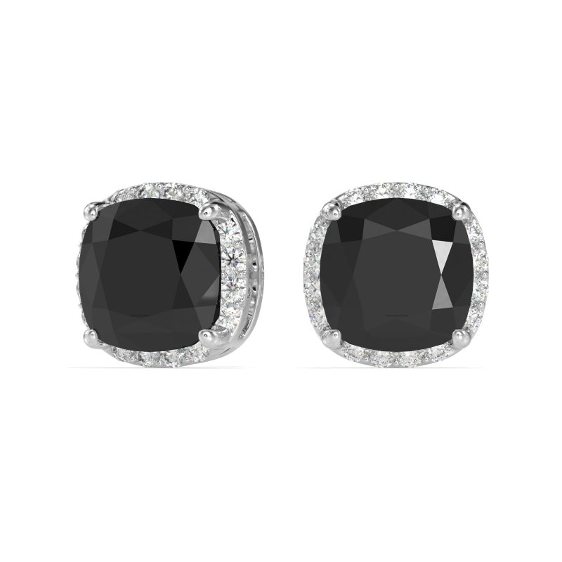 Cushion Prong-Set Halo Studs