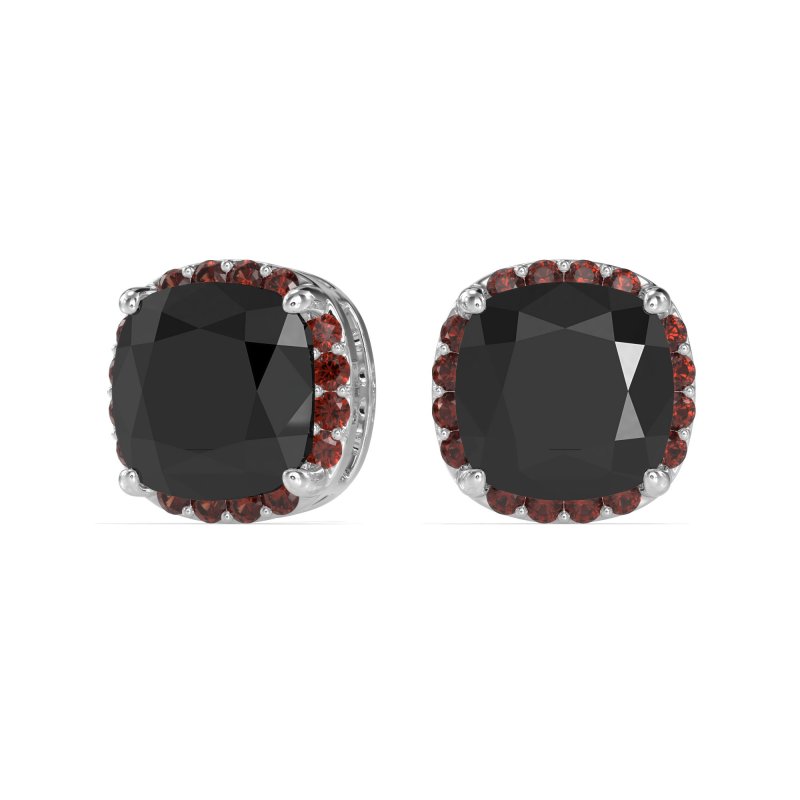 Cushion Prong-Set Halo Studs