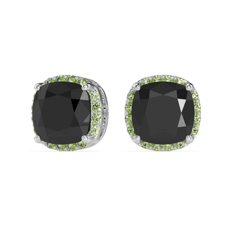 Cushion Prong-Set Halo Studs