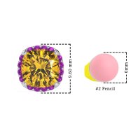 Cushion Prong-Set Halo Studs