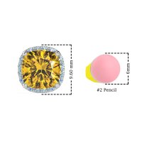 Cushion Prong-Set Halo Studs