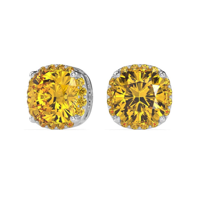 Cushion Prong-Set Halo Studs