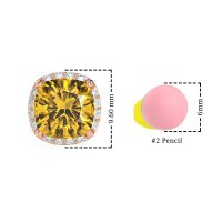 Cushion Prong-Set Halo Studs