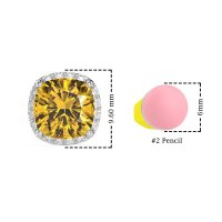Cushion Prong-Set Halo Studs
