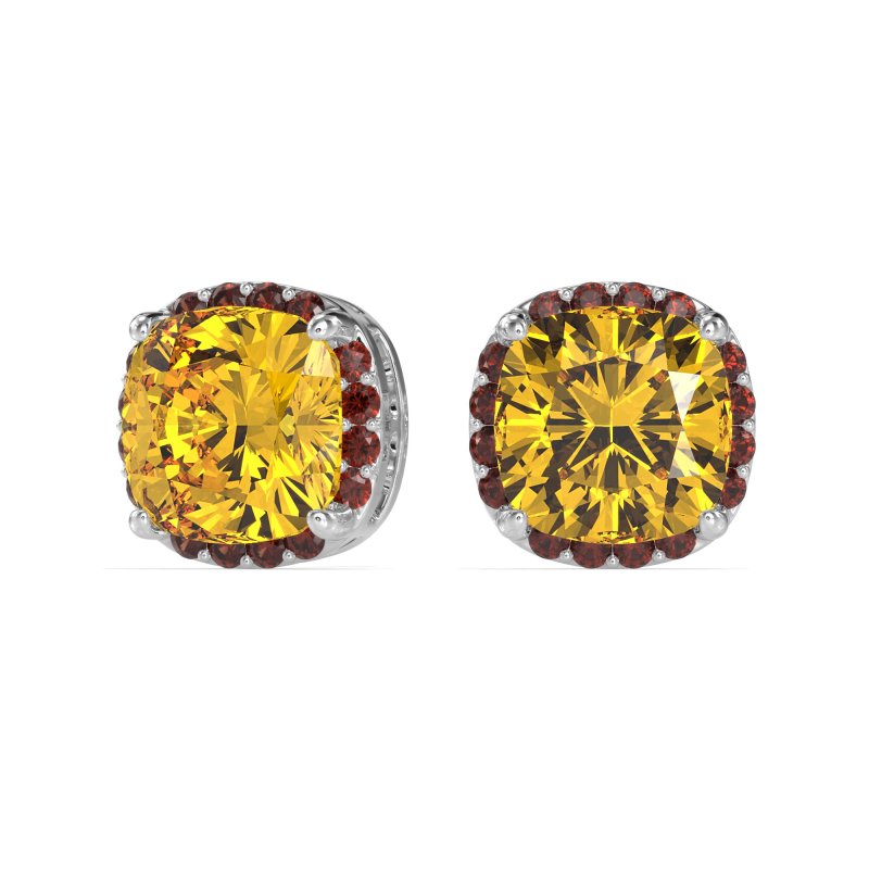 Cushion Prong-Set Halo Studs