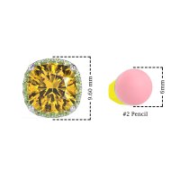 Cushion Prong-Set Halo Studs