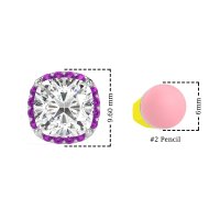 Cushion Prong-Set Halo Studs