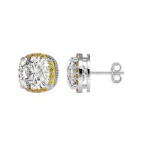 Cushion Prong-Set Halo Studs