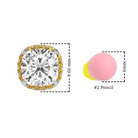 Cushion Prong-Set Halo Studs