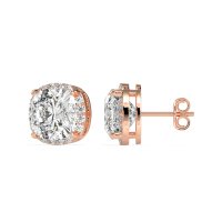 Cushion Prong-Set Halo Studs