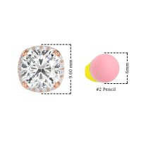 Cushion Prong-Set Halo Studs