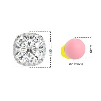 Cushion Prong-Set Halo Studs