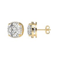 Cushion Prong-Set Halo Studs