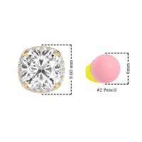 Cushion Prong-Set Halo Studs
