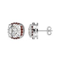 Cushion Prong-Set Halo Studs