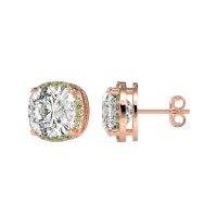 Cushion Prong-Set Halo Studs