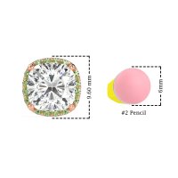 Cushion Prong-Set Halo Studs