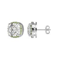Cushion Prong-Set Halo Studs