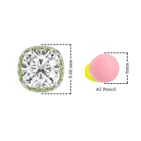 Cushion Prong-Set Halo Studs