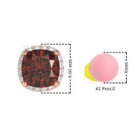 Cushion Prong-Set Halo Studs