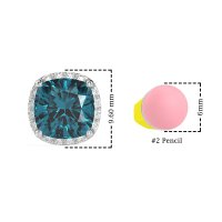 Cushion Prong-Set Halo Studs