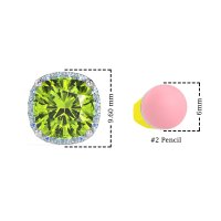 Cushion Prong-Set Halo Studs