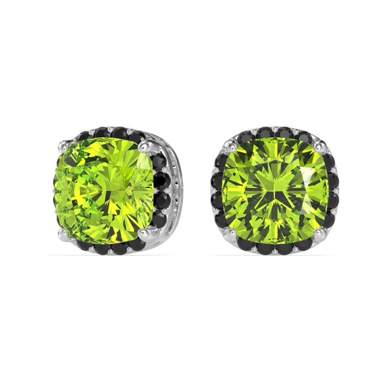 Cushion Prong-Set Halo Studs