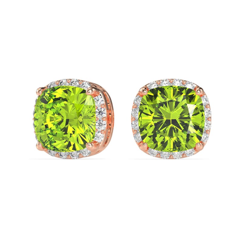 Cushion Prong-Set Halo Studs