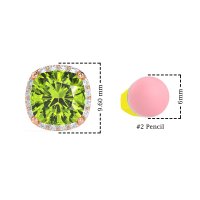 Cushion Prong-Set Halo Studs