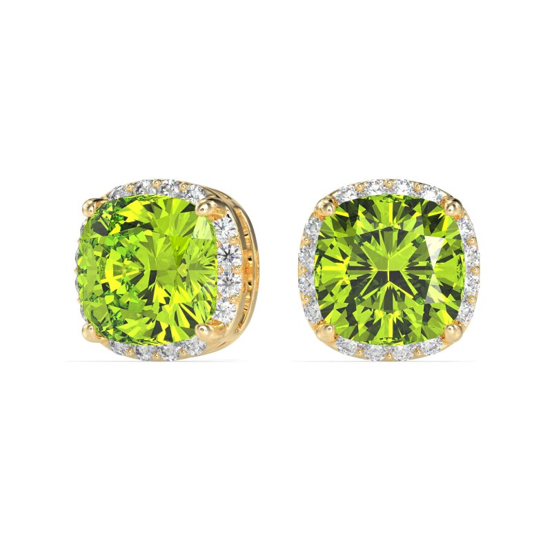 Cushion Prong-Set Halo Studs