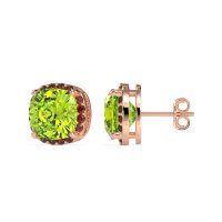 Cushion Prong-Set Halo Studs