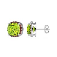 Cushion Prong-Set Halo Studs