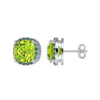 Cushion Prong-Set Halo Studs