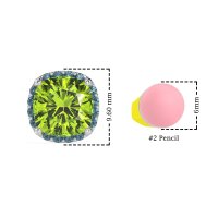 Cushion Prong-Set Halo Studs