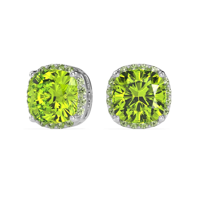 Cushion Prong-Set Halo Studs