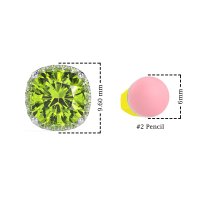 Cushion Prong-Set Halo Studs