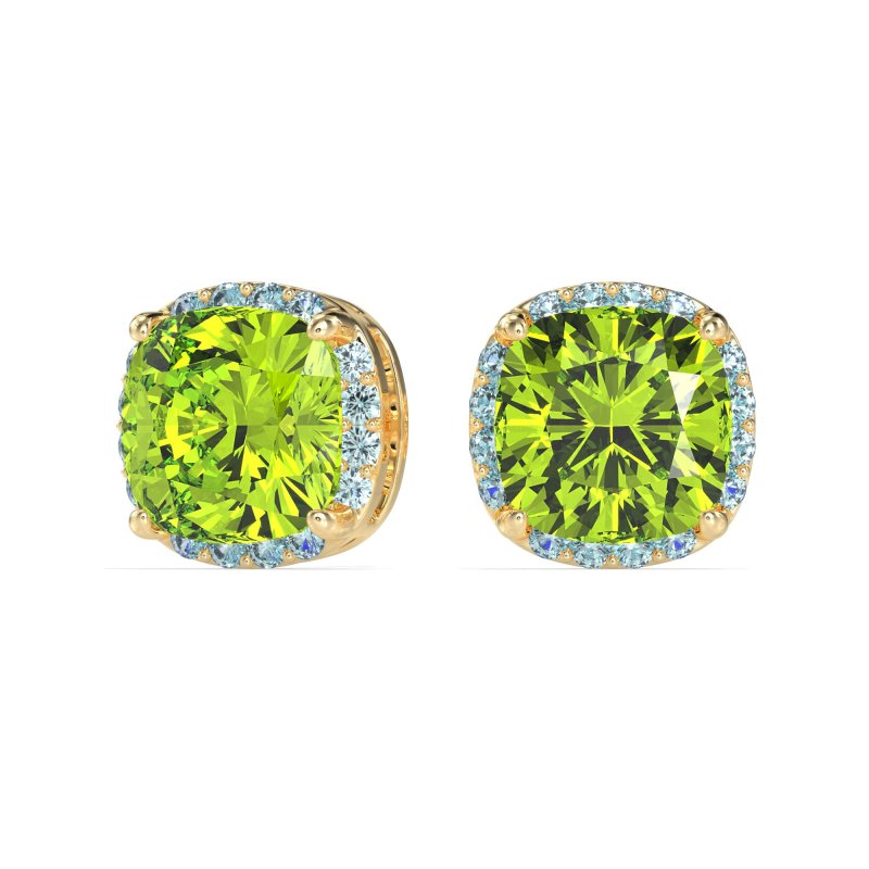 Cushion Prong-Set Halo Studs