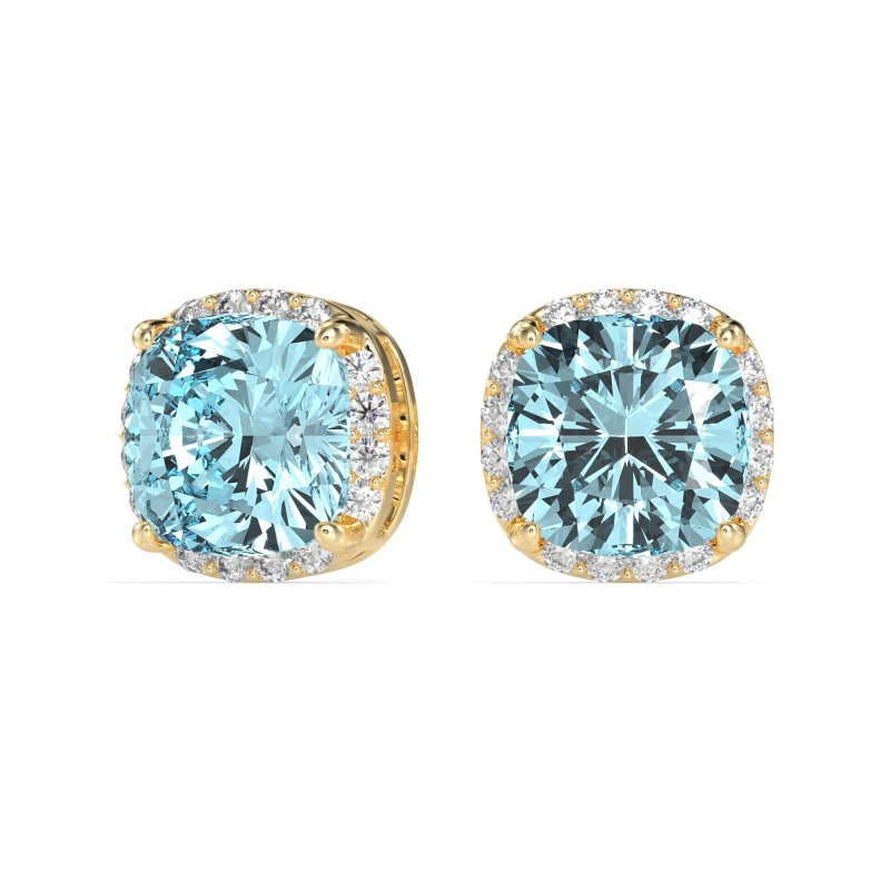 Cushion Prong-Set Halo Studs