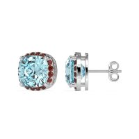 Cushion Prong-Set Halo Studs