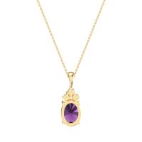 Three Stone Triangle and Oval Necklace