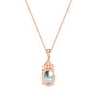 Three Stone Triangle and Oval Necklace