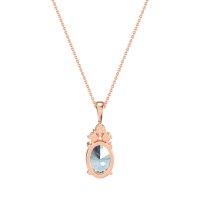 Three Stone Triangle and Oval Necklace