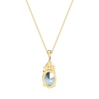 Three Stone Triangle and Oval Necklace