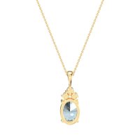 Three Stone Triangle and Oval Necklace