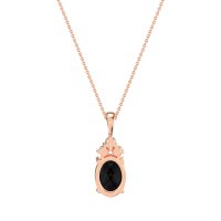 Three Stone Triangle and Oval Necklace