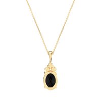 Three Stone Triangle and Oval Necklace