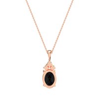 Three Stone Triangle and Oval Necklace