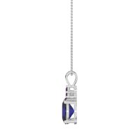 Three Stone Triangle and Oval Necklace