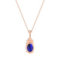 Three Stone Triangle and Oval Necklace